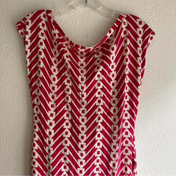 100% Silk Diane Von Furstenberg Retro Pink Red Wrap Dress - Picture 4 of 10